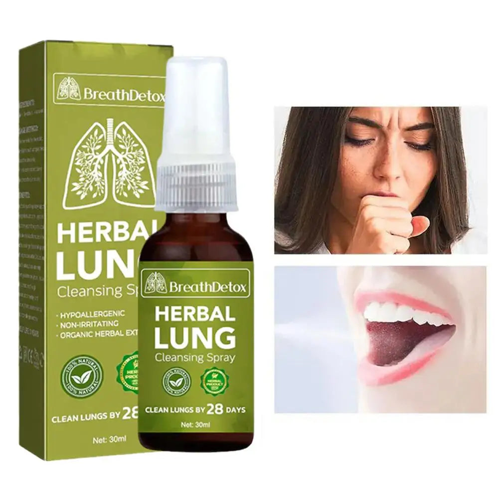 2-Pc Lung Herbal Cleanser Spray for Smokers - Anti-Snoring, Congestion & Dry Throat Relief