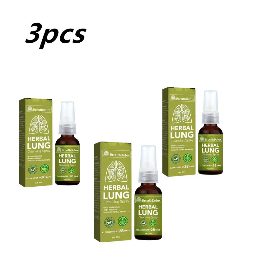 2-Pc Lung Herbal Cleanser Spray for Smokers - Anti-Snoring, Congestion & Dry Throat Relief